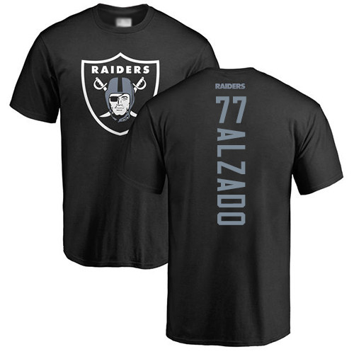 Men Oakland Raiders Black Lyle Alzado Backer NFL Football #77 T Shirt